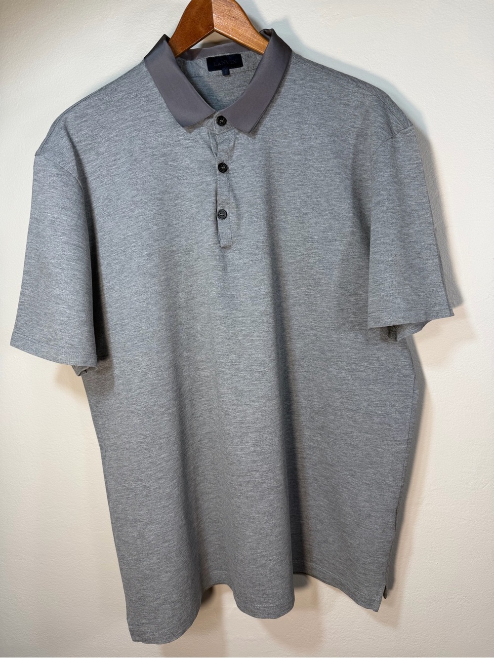Lanvin Grey Polo with Dark Contrast Collar